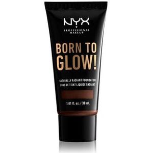 NYX Professional Makeup Born to Glow! Naturally Radiant Foundation Vloeibare foundation, Nr. 24 - Deep Espresso, 30 ml