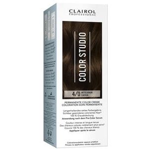 Clairol Color Studio Permanente Color Creme Haarkleur, Mittelbraun 4/0, 1 st