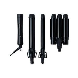 Rapunzel of Sweden Interchangeable Hair Styling Tool Kit Base + 25mm + 38mm + Waver Krultang, 4 st