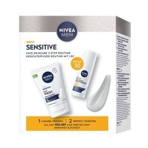 Nivea MEN Sensitive Routine Set Waschgel & Schützende Pflege Lsf30 Gezichtsverzorgingsset, 1 st