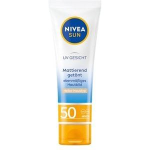 Nivea SUN Uv gezicht Getint en Matterend Licht SPF 50 Zonnecrème, 50 ml