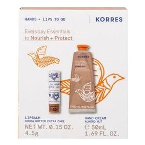 Korres Everyday Essentials Hand- und Lippenpflege Set Almond Nut Handverzorgingsset, Beige, 1 st