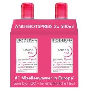 Bioderma Sensibio H2O Duopack Mizellenreinigungswasser für empfindliche Haut Make-up Remover, 1000 ml