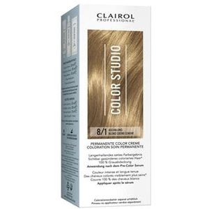 Clairol Color Studio Permanente Color Creme Haarkleur, Aschblond 8/1, 1 st
