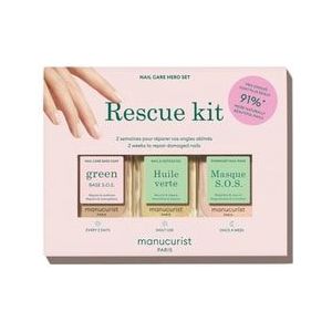 manucurist Nail & Hand Care Rescue Kit Base Sos + S.o.s. Mask + Huille Verte Nagelverzorgingsset, 1 st