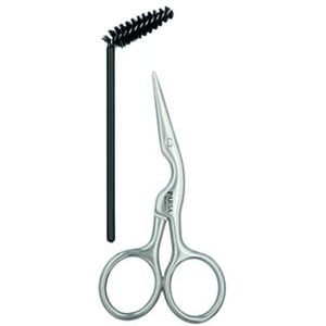 Parsa Beauty Wenkbrauw schaar met Spooly Wenkbrauwschaartje, Zwart, Zilver, 1 st