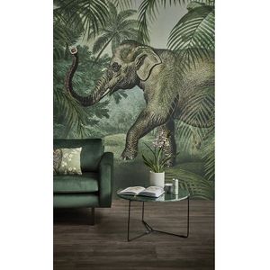 Art for the Home - Fotobehang - Olifant - 200x280 cm - Groen