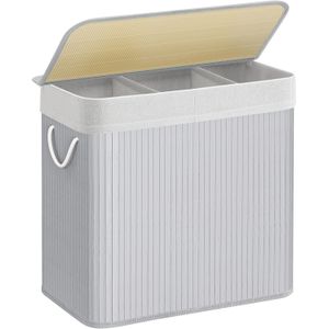 Wasmand - Grijs - 150 liter - 41.5x62.5x61 cm - Met Deksel - LCB062G01