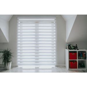 Duo rolgordijn - 130 x 175 cm - wit - licht doorlatend met optimale privacy
