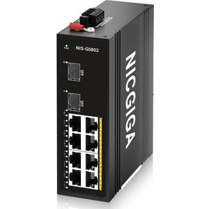 Nicgiga - 10 poort 8xRJ45 2xSFP - ethernet switch / netwerk switch - 2.5G - IP40