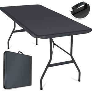 Opvouwbare tuintafel - campingtafel - 183x76 cm - antraciet