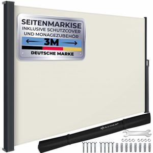 Zonnescherm - windscherm uittrekbaar - privacy- 2x3 meter - beige
