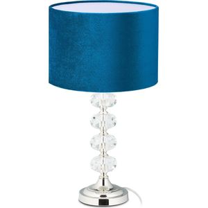 Relaxdays - Tafellamp - Blauw - E14 Fitting - Nachtkastlamp - 47 cm Hoog