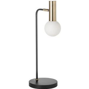 Tafellamp john - zwart met goud - industrieel design - hoogte lamp 54 cm - metaal