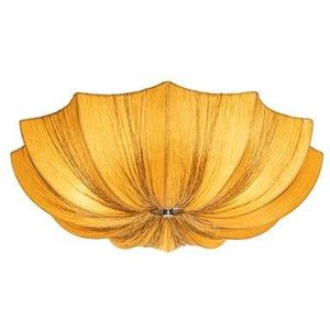 QAZQA Design plafondlamp goud zijden 52 cm 3-lichts - Plu