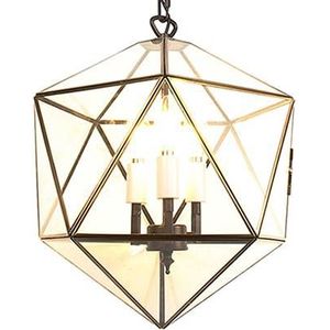 Clayre & Eef Hanglamp 30x30x160 cm Transparant Metaal Glas Hanglamp