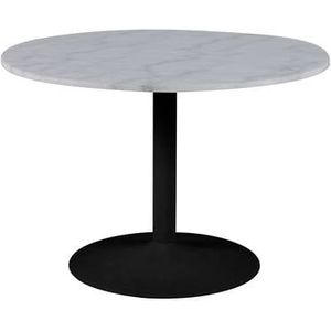 by fonQ Marble Eettafel Marmer - Ø 110 cm - Wit/Zwart