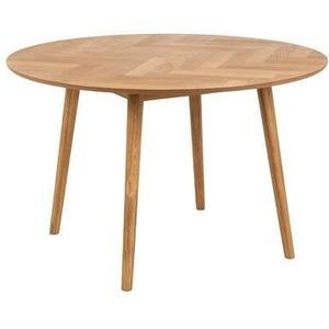 by fonQ basic Smilla Eettafel Visgraat - Ø 120 cm - Oak