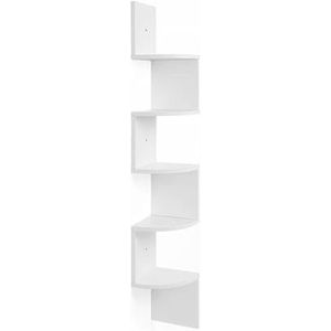 ACAZA Wandplank Hoek - Wandrek - Boekenrek - Boekenplank - Hoekplank - 127 cm Hoog en 20 cm Breed - Wit