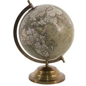 Clayre & Eef Wereldbol 22x30 cm Groen Hout Metaal Globe