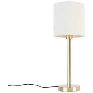 QAZQA simplo boucle - Design Tafellamp met kap - 1 lichts - H 55.5 cm - Goud/messing - Woonkamers-sSlaapkamers-sKeuken