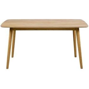 by fonQ basic Rounded Eettafel - 150 x 80 cm - Eiken/Beige