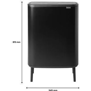 Brabantia Bo Touch Bin H - 60L Mat Zwart