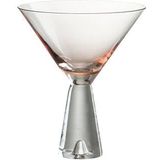 J-Line Lewis cocktailglas - glas - oranje - 4 stuks - woonaccessoires
