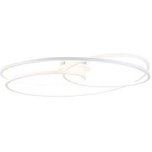 QAZQA rowin - Design LED Dimbare Plafondlamp met Dimmer - 1 lichts - Ø 78.5 cm - Wit - Woonkamers-sSlaapkamers-sKeuken