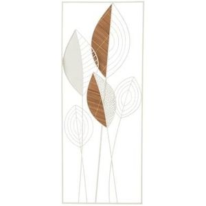 J-Line wanddecoratie Bladeren - metaal|bamboe - mix - small