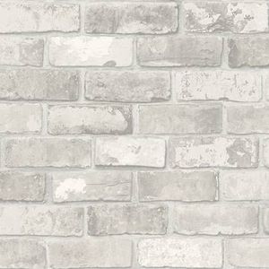 vtwonen Vliesbehang | Bricks Light Grey - Lichtgrijs