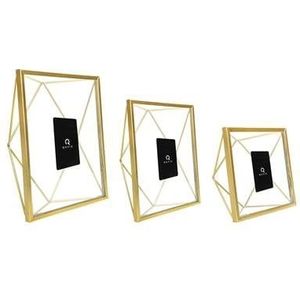 QUVIO Fotolijstje hexagon - 15x15 cm + 15x20,5 cm + 17,5x23 cm - Goud