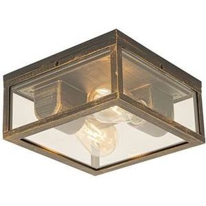 QAZQA Vintage plafondlamp antiek goud IP44 2-lichts - Charlois
