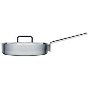 Iittala Tools Hapjespan met deksel - 26 cm - Geborsteld Roestvrij Staal: de ideale partner in de keuken voor passievolle koks