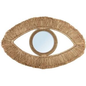 Bazar Bizar - De Raffia Eye Spiegel - Naturel - M