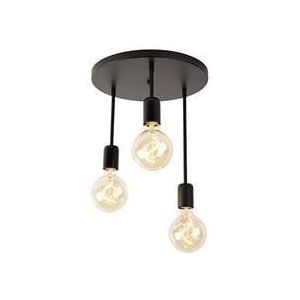 QAZQA Moderne plafondlamp zwart 3-lichts - Facil