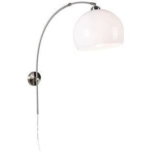 QAZQA bow - Moderne Wand booglamp voor binnen - 1 lichts - D 1160 mm - Wit - Woonkamers-sSlaapkamers-sKeuken