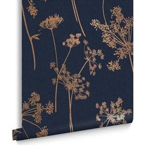 Graham & Brown | Vliesbehang - Anthriscus Dusk - Donkerblauw