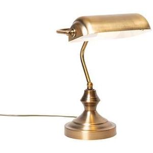 QAZQA Klassieke tafellamp|notarislamp brons - Banker