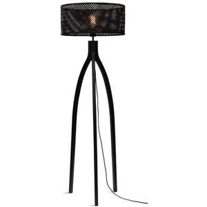 GOOD&MOJO Vloerlamp Java - Bamboe Zwart - 50x50x145cm - Driepoot