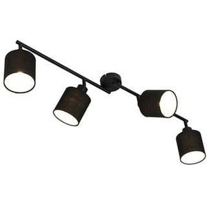 QAZQA Moderne plafondlamp zwart 89,5 cm 4-lichts verstelbaar - Hetta