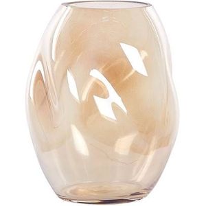 Beliani GERAKINI - Decoratieve vaas - Oranje - Glas