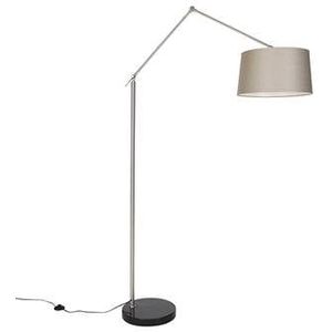 QAZQA Moderne vloerlamp staal met kap taupe 45 cm - Editor