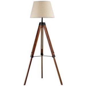 QUVIO Vloerlamp driepoot hout met beige kap - QUV5041L-WOOD