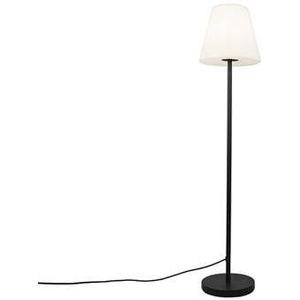 QAZQA Buiten vloerlamp zwart met witte kap 35 cm IP65 - Virginia