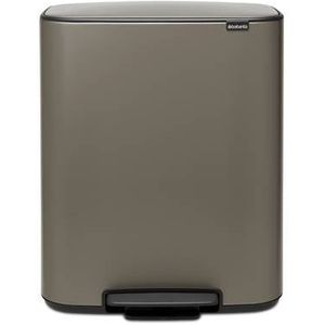 Brabantia Bo Pedal Bin 2 x 30 Liter Platinum