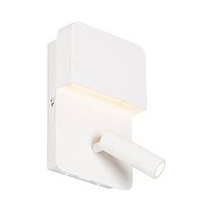 QAZQA robin - Moderne LED Wandlamp voor binnen - 1 lichts - D 135 mm - Wit - Woonkamers-sSlaapkamers-sKeuken