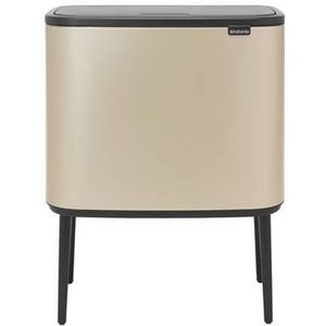 Brabantia Bo Touch Bin Prullenbak - 3 x 11 liter - Afvalscheiding - Metallic Gold