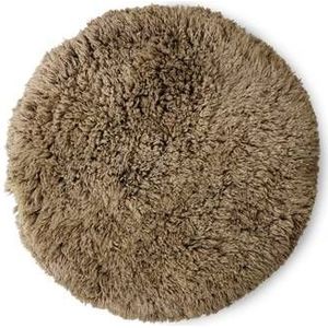 HKliving Fluffy Vloerkleed Ø 150 cm - Bruin