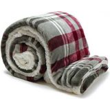 Unique Living | Larsson plaid 150x200cm grey|red